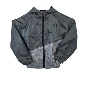 Under Armour Toddler Boys ColdGear Windbreaker Jacket Grey Colorblock 4T Logo